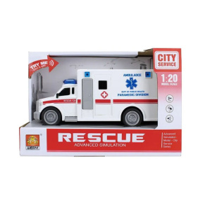 Mașină cu inerție "Ambulance" 1:20 (lumină / sunet)