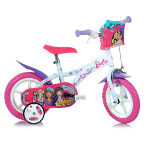 Bicicletă pentru copii cu 4 roți, 12 inch, Barbie