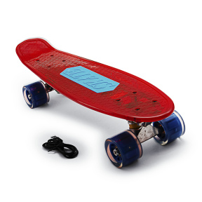 Пенни борд со светом, красный