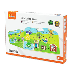 Jucărie din lemn cu șiret „Fermă” Viga toys