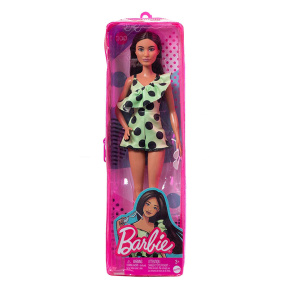 Кукла Barbie Брюнетка в комбинезоне в горошек