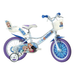 Bicicletă pentru copii cu 4 roți, 14 inch, Snow Queen