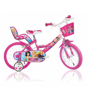 Bicicletă pentru copii cu 4 roți, 18 inch, Disney Princess