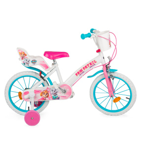 Bicicletă pentru copii cu 4 roți, 16 inch, Paw Patrol, alb