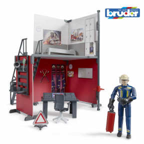 Stație de pompieri cu figurină