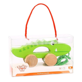 Деревянная игрушка Крокодил на веревочке