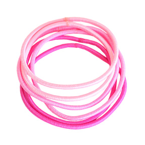 Set 6 buc Benzi elastice Sclipici roz