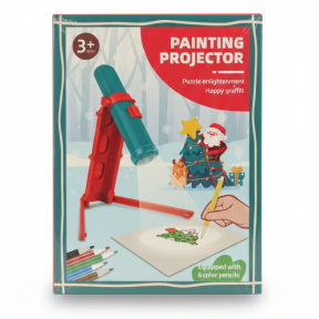 Set de desen, proiector de masă, lentile interschimbabile și creioane