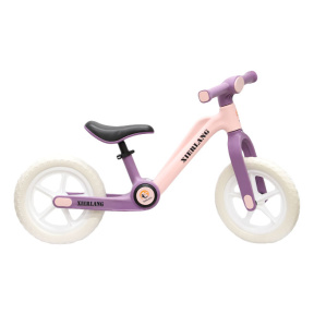 Bicicletă pentru copii fără pedale cu 2 roți, 12 inch, roz-mov