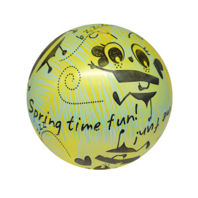 Minge gonflabilă albă, 22 cm, galben-negru