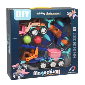 Set de construcții mașini magnetice, 4 buc