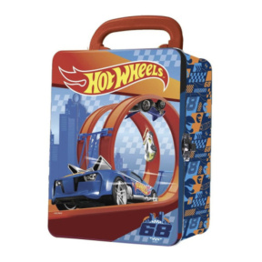 Cutie de depozitare pentru 18 mașini Hot Wheels albastru deschis, Mattel
