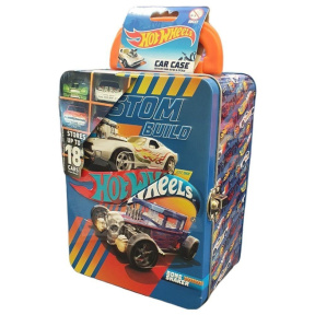 Cutie de depozitare pentru 18 mașini Hot Wheels albastru, Mattel