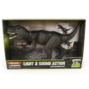 Тирекс со светом и звуком, чёрный