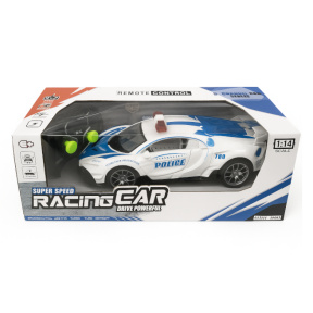 Mașina de poliție de curse cu radiocomandă, albastră