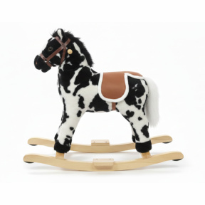 Лошадка-качалка, бело-черная