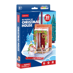 3D puzzle CubicFun «Casă de Crăciun», 20 elemente