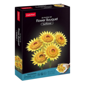 3D puzzle CubicFun «Buchet de flori – Floarea-soarelui», 180 elemente
