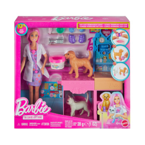 Set de joacă Barbie Clinică veterinară cu păpușă, Mattel