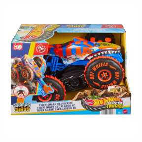 Mașină cu radiocomandă Hot Wheels Monster Truck Tiger Shark, Mattel