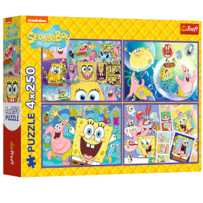 Пазлы "4x250" Crazy world of Spongebob