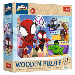 Пазлы Trefl "24 Wooden Puzzle" - Brave Spiday and friends / Spiday and his Amazing Friends Marvel