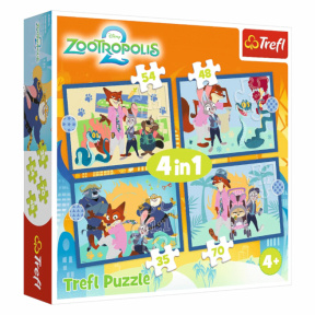 Puzzle Trefl "4в1" - An adventurous Zootopia / Zootopia 2