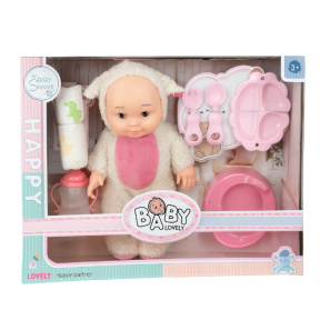 Пупс в костюме с аксессуарами, белый