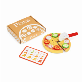 Set jucarie din lemn pentru taierea Pizza,Tooky Toy