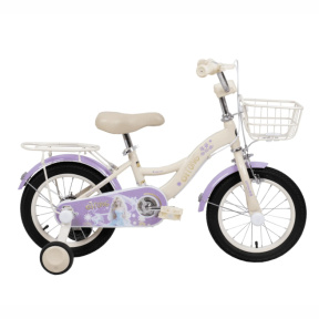 Bicicletă pentru copii cu 4 roți, 14 inch, violet