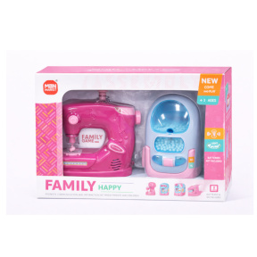 Set de joacă „Mașină de cusut + aspirator” cu efecte luminoase și sonore, roz