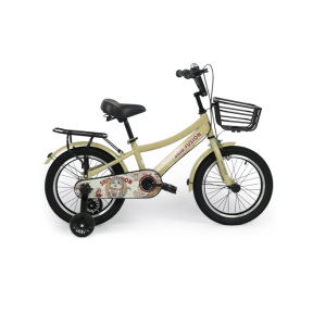 Bicicletă pentru copii cu 4 roți, 16 inch, galbenă