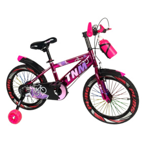 Bicicletă pentru copii cu 4 roți, 12 inch,  roz