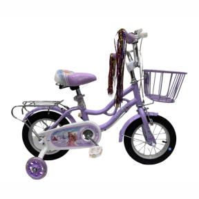 Bicicletă pentru copii cu 4 roți, 12 inch, violet