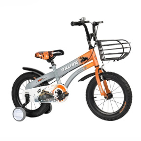 Bicicletă pentru copii cu 4 roți, 16 inch, portocalie