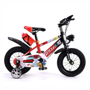 Bicicletă pentru copii cu 4 roți, 16 inch, roșie