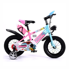 Детский велосипед 4-х колесный 16 дюймов, розовый