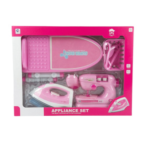 Игровой набор Утюг + Гладильная доска + Швейная машинка, розовый