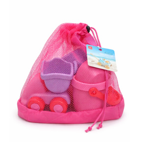 Песочный набор с ведерком в рюкзаке, розовый