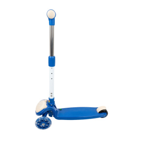 Trotinetă pentru copii cu 3 roți, pliabilă, cu roți luminoase, albastră
