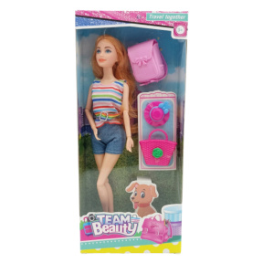 Кукла 11,5" Travel Together с аксессуарами в разноцветной одежде