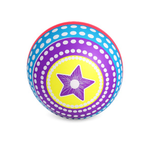 Мяч резиновый 9", сине-розово-фиолетовый, в горошек