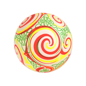 Minge din cauciuc 9", cu spirală, alb/verde/roz