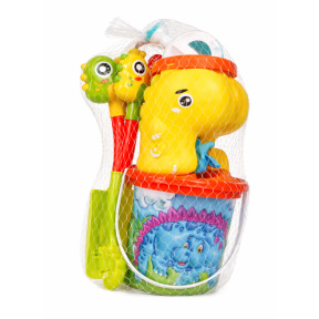 Пляжный набор «Динозавр» с коричневым ведёрком