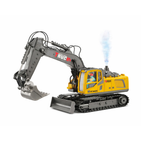 Экскаватор на радиоуправлении Alloy Truck с паром, желто-черный